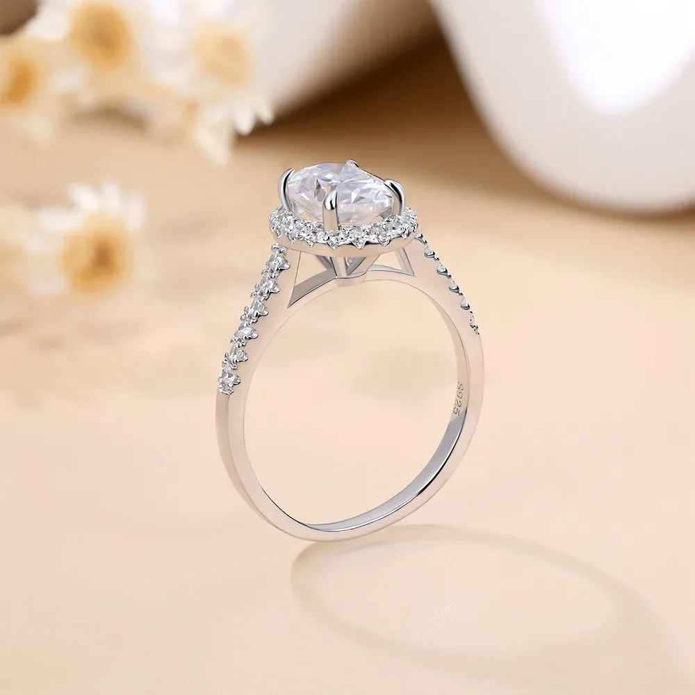 IsRainy Pass Diamond Test D Color 7*9MM Oval Cut Moissanite Rings For Women Men Anniversary 925 Sterling Silver Fine Jewelry