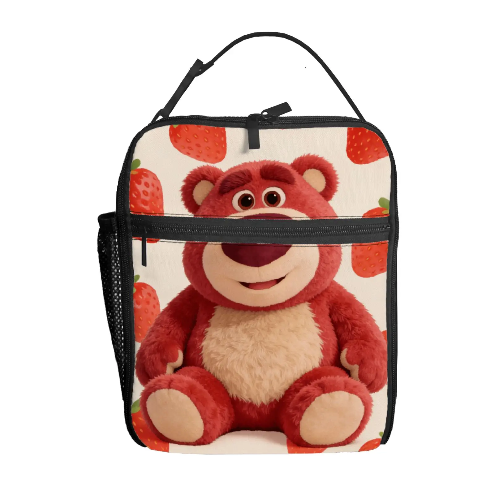 

1 шт. Сумка-ланчбокс «Медведь-клубничка» из «Истории игрушек», высококачественная, милая, повседневная, для вечеринок, пикников, школы, подарок для ежедневного использования