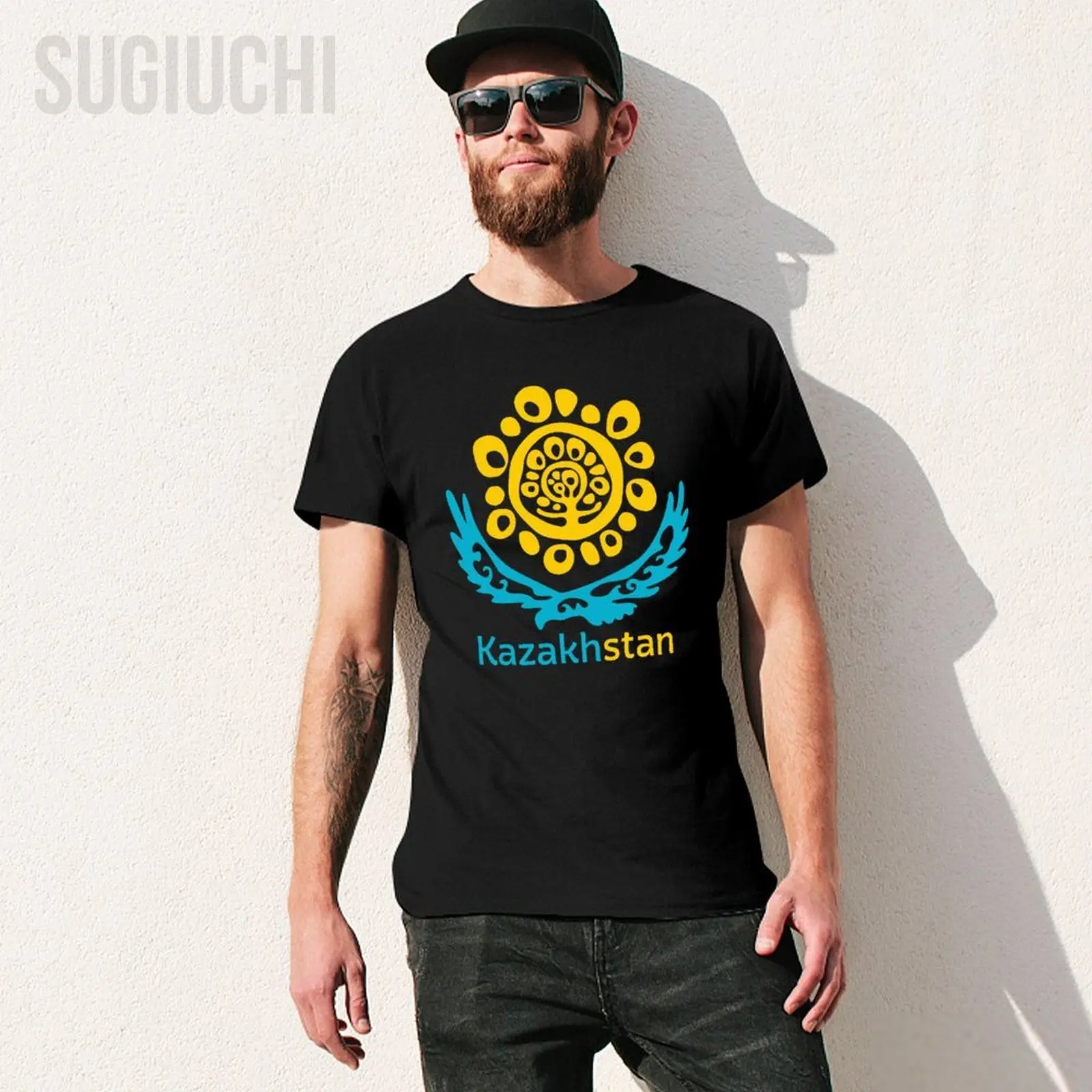 Unisex Men Republic of Kazakhstan Qazaqstan Kazakh Flag Tshirt Tees T Shirts Women Boys 100% Cotton T-Shirt