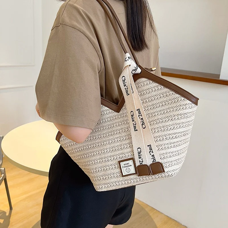 Women\'s Bags Fashion Beach Shoulder Bags Straw Bag Designer Luxury Lady Bag Original Replica Bags Large capacity Tote Bag 2024