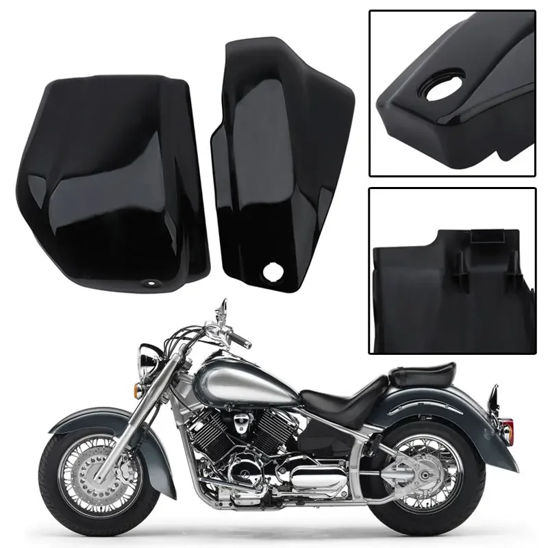 1 Pair Motorcycle Fairing Side Cover Protector Battery Cover Black For Yamaha Dragstar Vstar XVS1100 Classic Custom 1999-2011