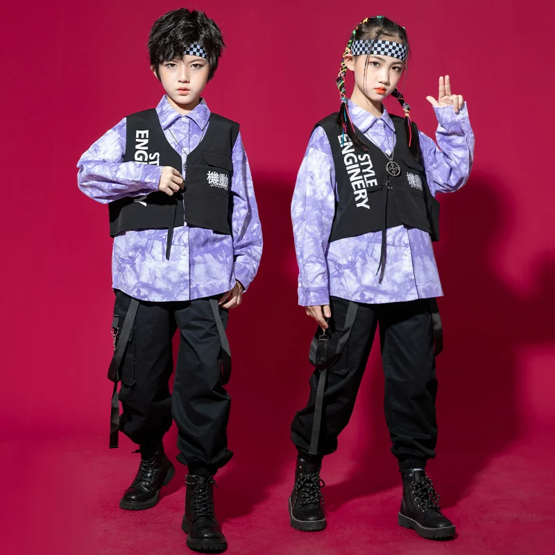 Boys' Hip-hop Suit, Girls' Jazz Dance Clothes, Handsome Walk Show Clothes, Children's Hip-hop Trendy Performance Clothes