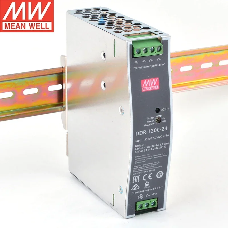 Taiwan MEAN WELL DDR-120C-24 ultra-thin rail DC to DC switching power transformer 120W24V5A