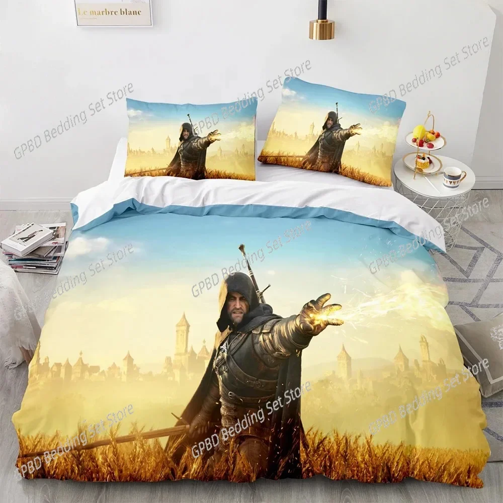3D Print Game Witchers 3D Bedding Set Duvet Cover Pillowcases Single Twin Full Queen King Size Home Decor Quilt Boys Gift