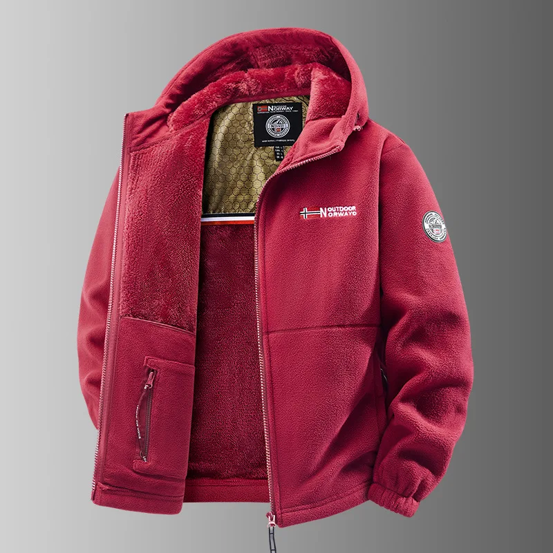 Autumn/Winter Men's High-Quality Winter Coat for Middle-Aged and Elderly, Youthful Fleece Jacket for Warmth in Norway EUR Size