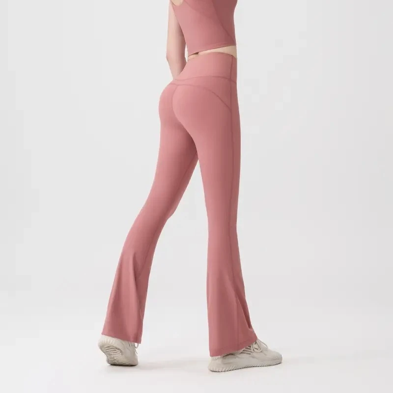 (Spot) U High Waist Flared Pants Women's High Elastic Casual Skinny Grinding Naked Sports Fitness Quick-Drying Yoga Pants