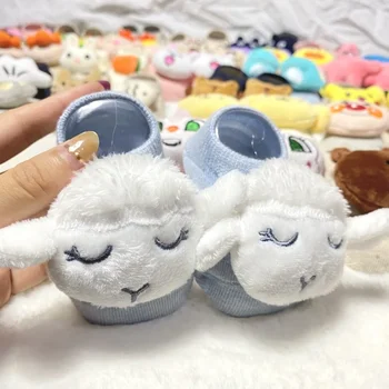 아기 유아 홈 층 미끄럼 방지 디스펜스 양말 만화 인형면 양말 0-3Y 소녀 소년 어린이 신생아 유아 의류