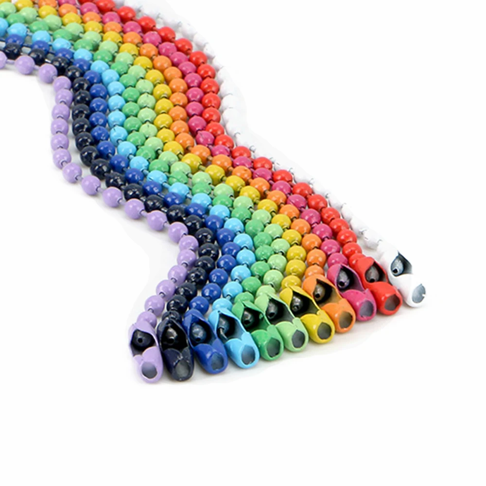 10Pieces Metal Ball Chains 12cm Colorful Chain with Connector For Keychain DIY Label Tag Hang Chains Jewelry Findings