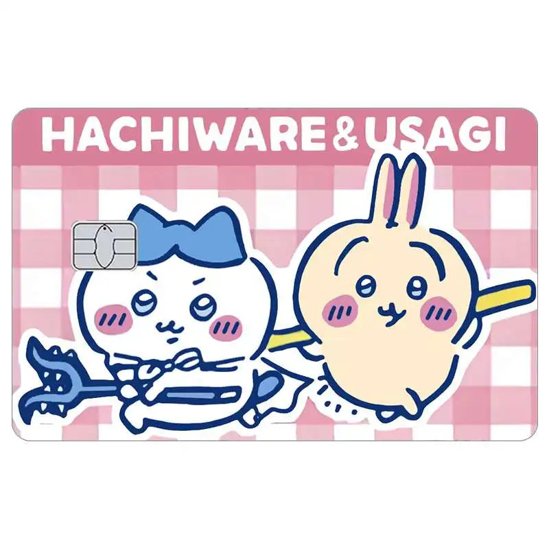 만화 카와이 치이카와스 신용카드 스킨 스티커 귀여운 무광 스티커 (비자, JCB, 마스터카드 및 기타 IC 카드 장식용)