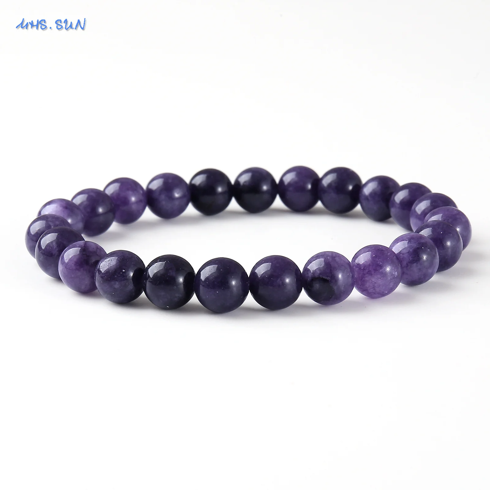 자수정 천연석 페르시 팔찌 에너지 요가 치유 스트레치 팔찌 여성용 남성용 행운을 빌어 요 피로 완화 치유 보석