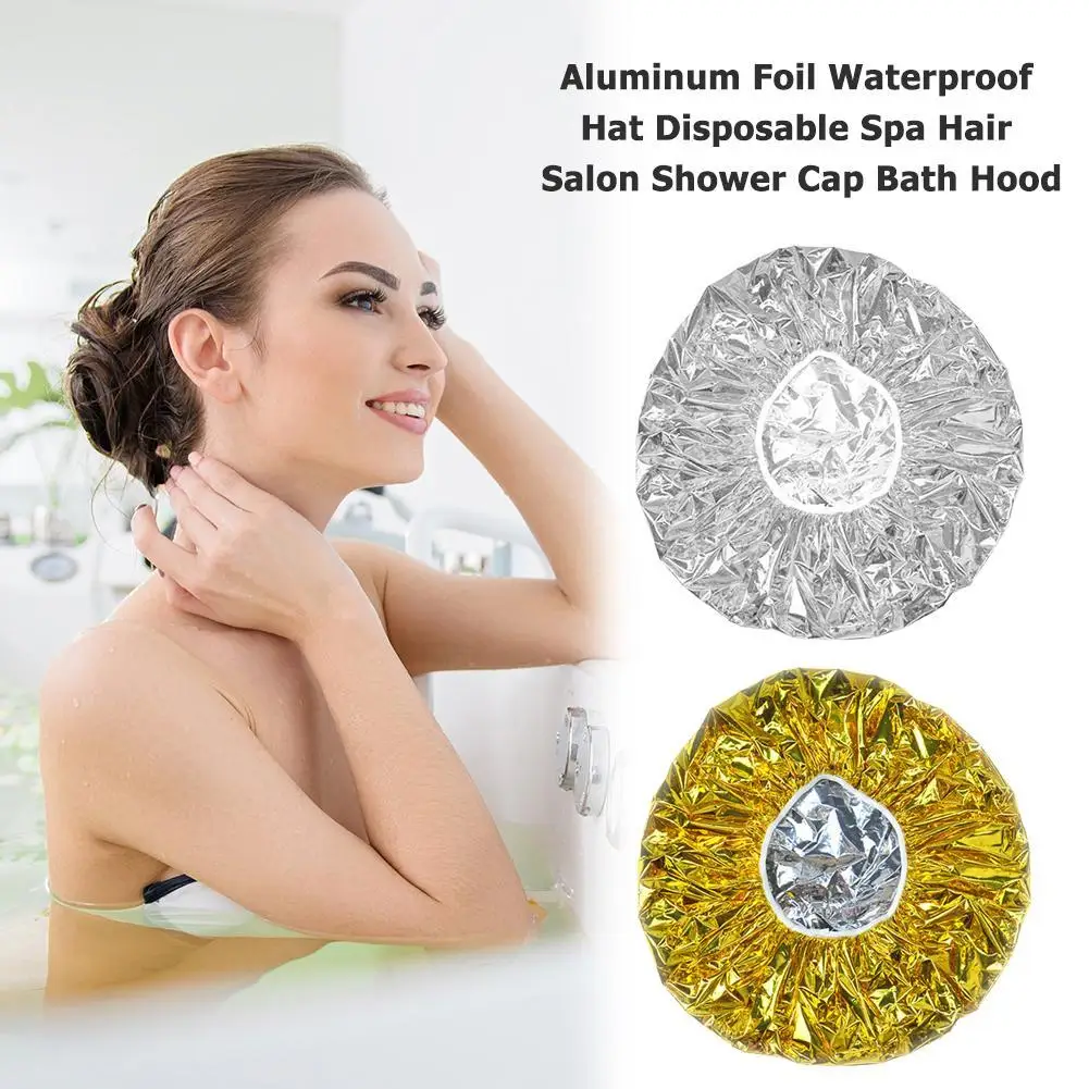 Aluminum Foil Waterproof Hat Spa Hair Salon Shower Cap Baking Oil Styling Tools