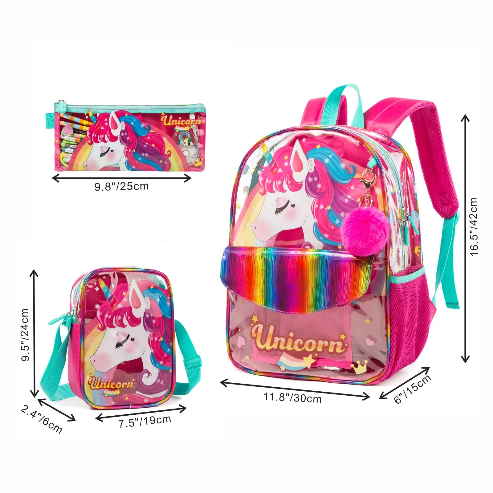 Mochila escolar de unicornio para niñas, mochilas Kawaii, mochilas escolares para niñas