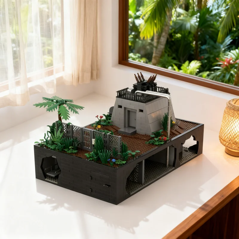 

3518 деталей MOC JP: Полная модель цеха по обслуживанию техники в стиле Юрского периода, конструктор, креативный подарок, коллекционный декор, премиум-класс для детей и взрослых