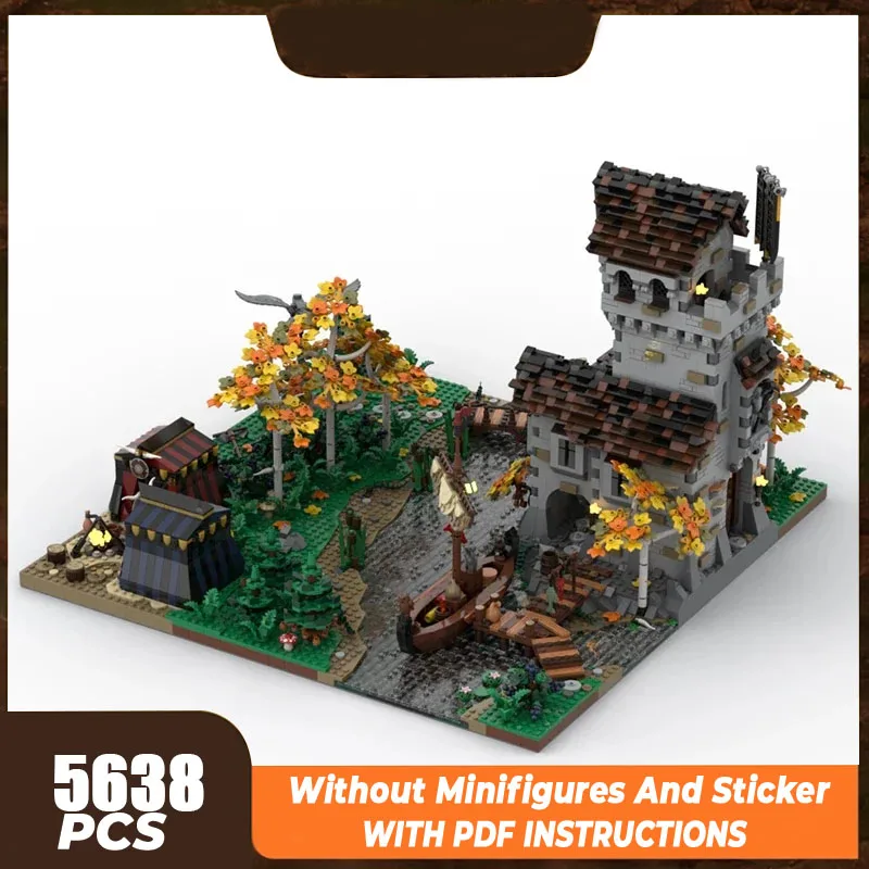 Medieval Street View Model Moc Building Bricks Crow Kingdom Border City Modular Technology Blocks Gift Toy DIY Sets Assembly