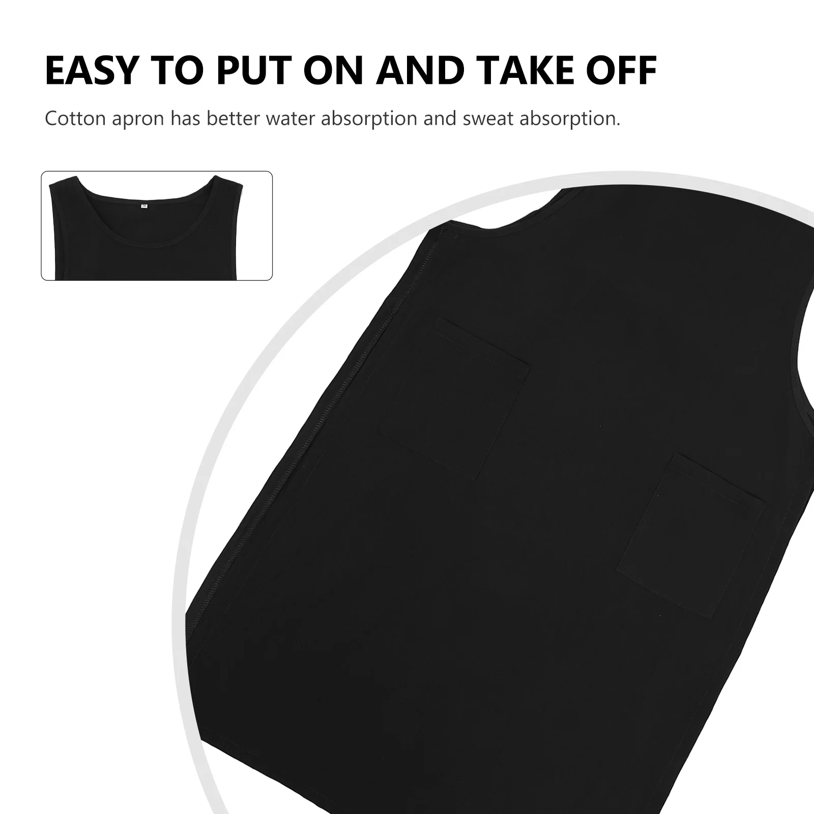 

Sleeveless Cotton Apron for Women Mid-Length Loose Design Practical Household Cooking Apron Comfortable