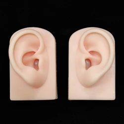 Professional Silicone Left Right Ear Form for Cosmetic Training Realistic Human Ear Mannequin Jewelry Showcasing Props