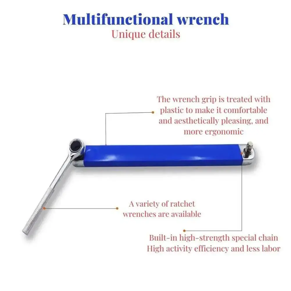 Clé d\'extension décalée, douille à impact, clé à cliquet, clé automobile, acier à haute teneur en carbone, outil à main dynamique multifonctionnel