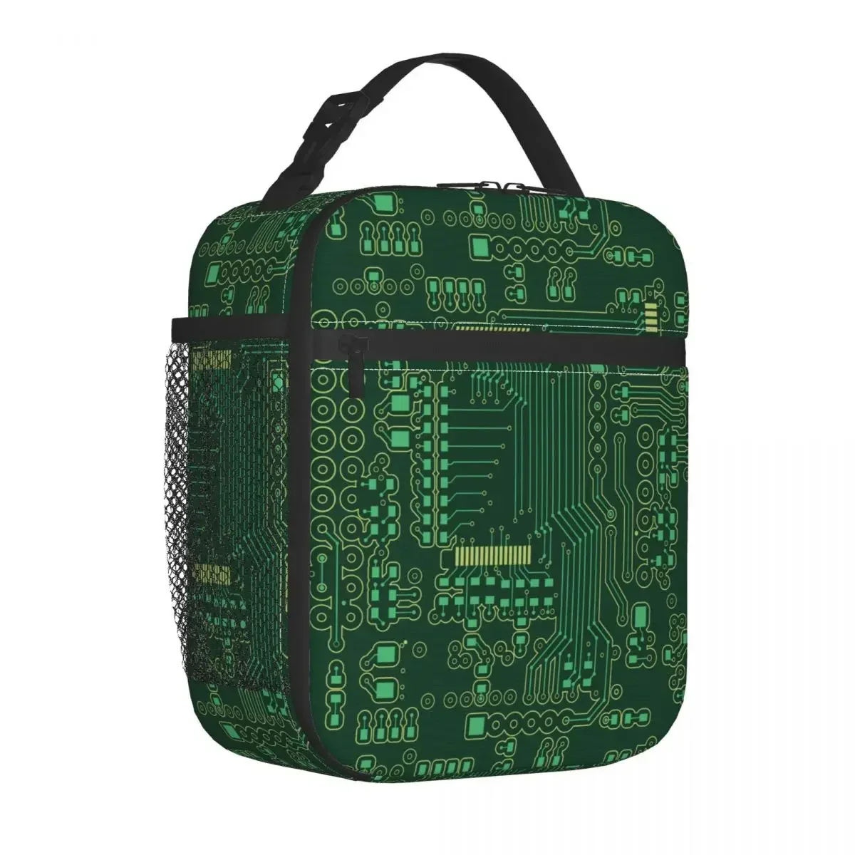 

Insulated Lunch Bag Green Circuit Board Merch Lunch Container Y2K Thermal Cooler Lunch Box For Travel