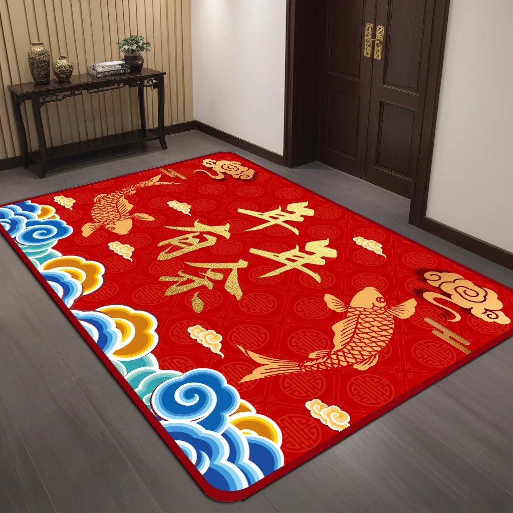 

VIKAMA Crystal Velvet Carpet Entryway Door Floor Rug Festive Access Safety Door Floor Mat Dust Rub Feet Scrape Ni Home Decor