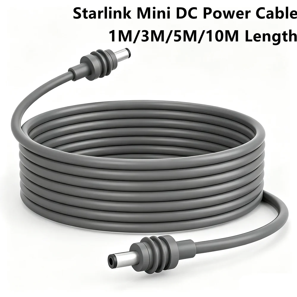 3.3/16.4/32.8FT Starlink Mini DC Power Cable, Starlink Mini Replacement Cable, DC Power Cable for Starlink Power Supply, Gray