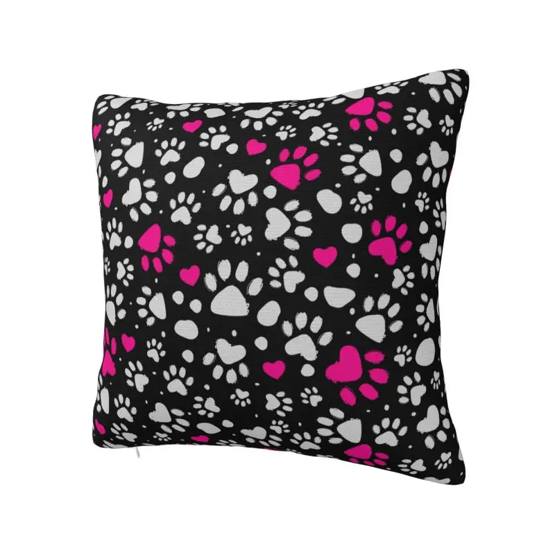 Animal Footprint Dog Paw Prints Cushion Cover 60x60 cm Polyester Throw Pillow Case For Sofa Chair Decoration Bedding Pillowslip