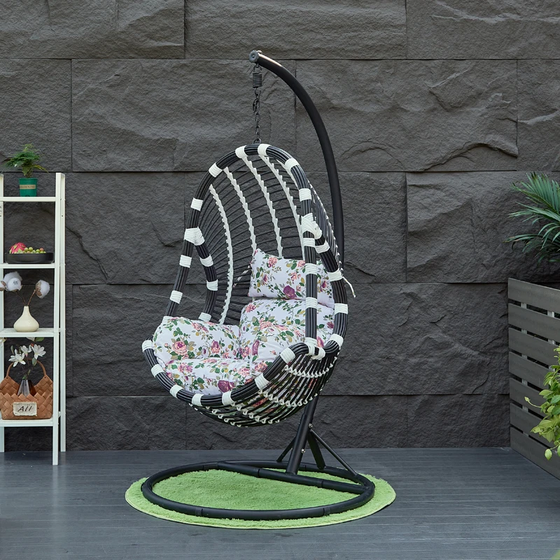 Fujiyi Outdoor Balcony Hanging Basket Rattan Chair Hanging Chair Leisure Swing Single Rocking Chair Adult Bird's