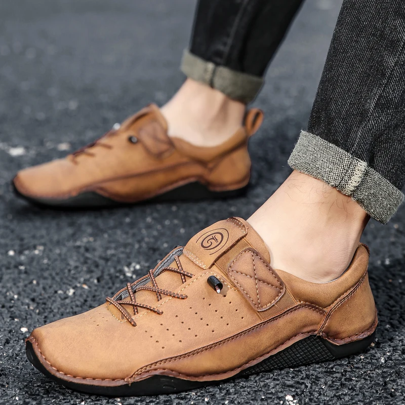 

Autumn Hot Selling Men's Leather Casual Shoes Soft Soled Comfortable Oxford Shoes Versatile Men's Camping Mountaineering Shoes