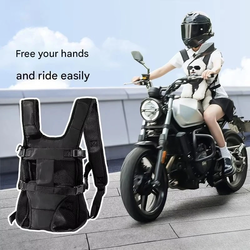 Adjustable portable double shoulder pet dog backpack foldable pet bag on the chest for easy riding