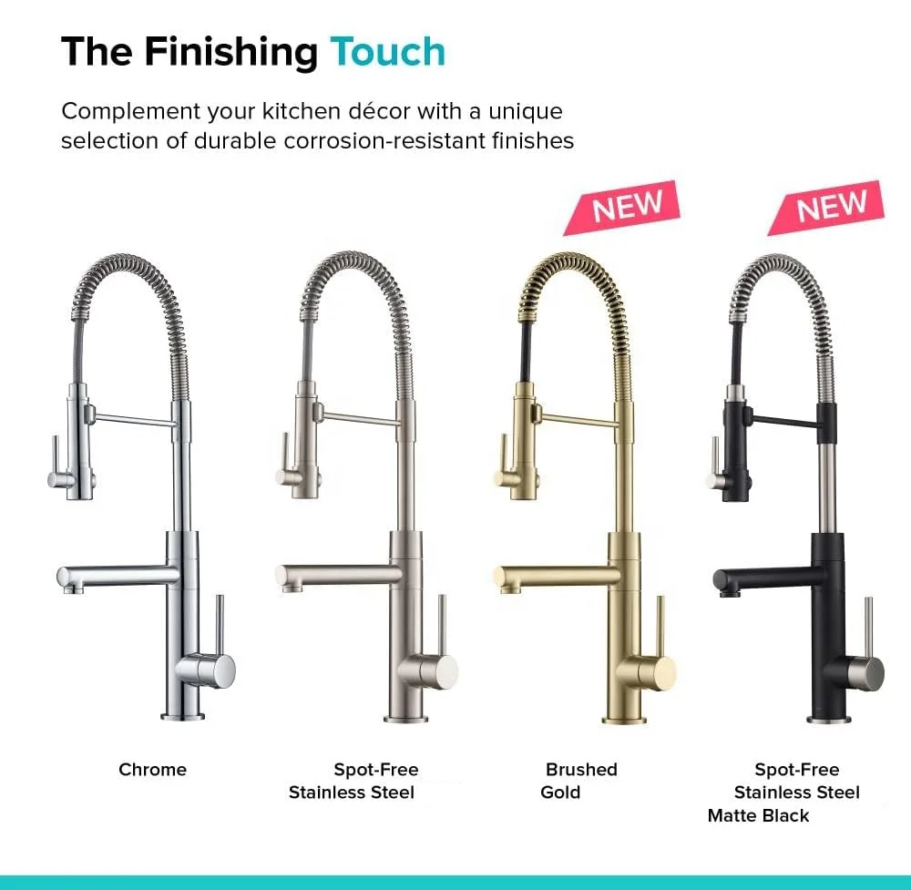 luxury design kitchen accessories brushed gold 304 stainless steel pull down mixer cold and hot kitchen sink faucet