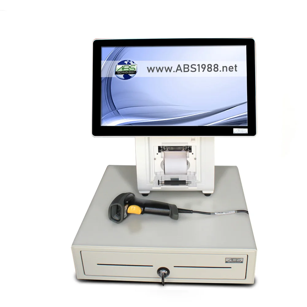ATV&UTVAll-in-One 15.6 Inch White Touch POS System High-Value Cash Register ABS6000 Windows 7/10 Wi-Fi 6 1 Year Warranty 1920x10