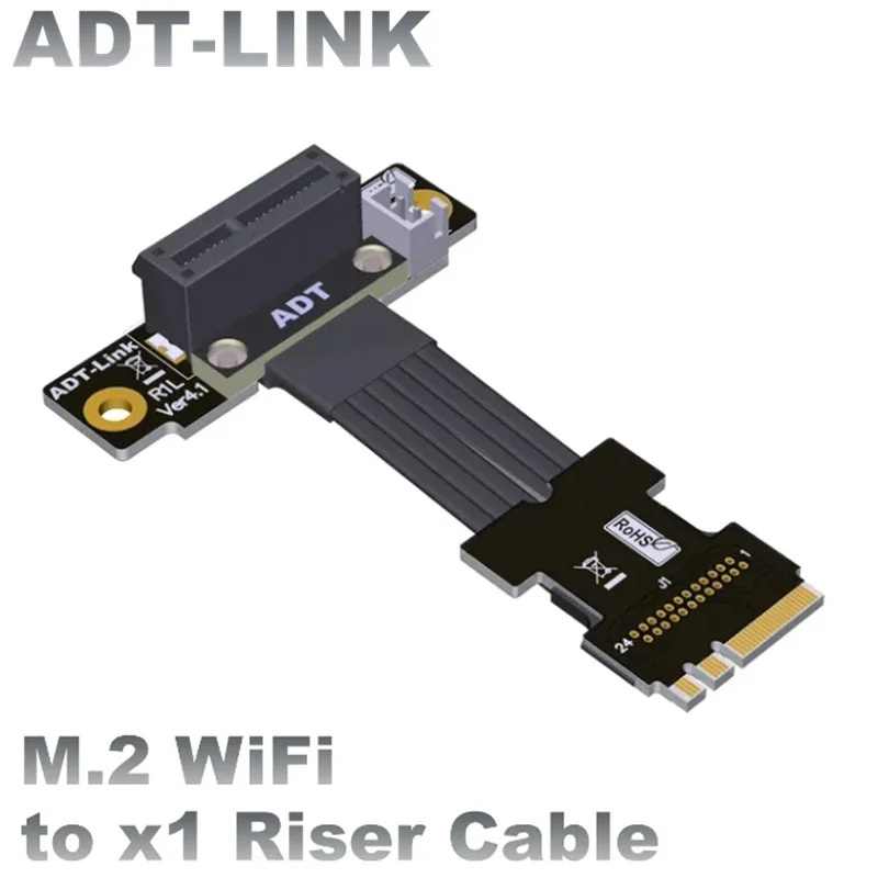 

Ключ ADT-Link M.2 Wi-Fi A.E для PCIe 4,0x1 слот Удлинительный кабель полная скорость Gen4 8 Гбит/с PCI-E 4,0 M2 Wi-Fi A + E ключ для 1x переходного кабеля