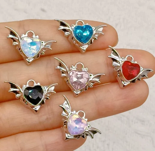 10 pcs Alloy Heart Charm Pendants Craft Perfect  DIY Earrings Bracelets Neck Handmade Craft Supplie