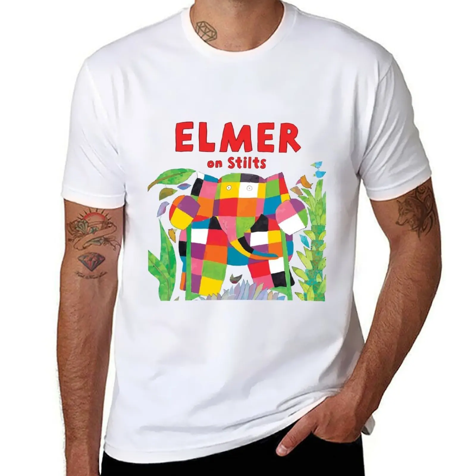 

Elmer on Stilts T-Shirt cotton t shirt man t shirts for man slim fit T-Shirt