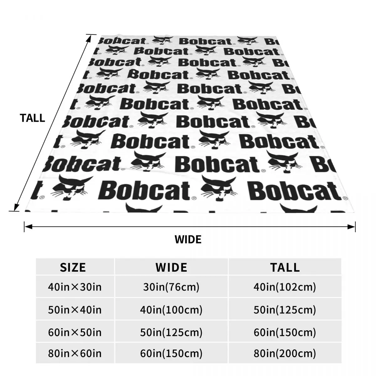 Bobcat Logo Blanket Soft Warm Flannel Throw Blanket Bedding for Bed Travel Home Sofa