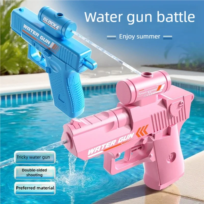 Mini Desert Eagle Water Gun Double Nozzle Manual Squirt Gun 3 Colors ABS 3M Range Summer Beach Pool Outdoor Toy for Kids