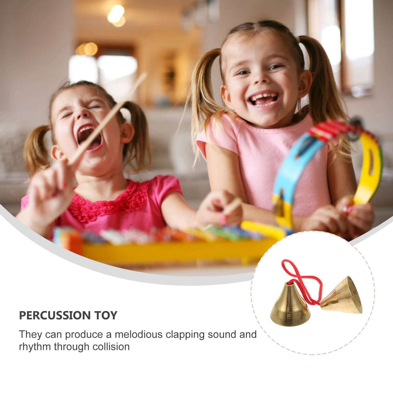 

Musical Instrument Bell Kids Education Toy Long Lasting Childrens Rope Clock Alloy Percussion Safe Material Rhythm