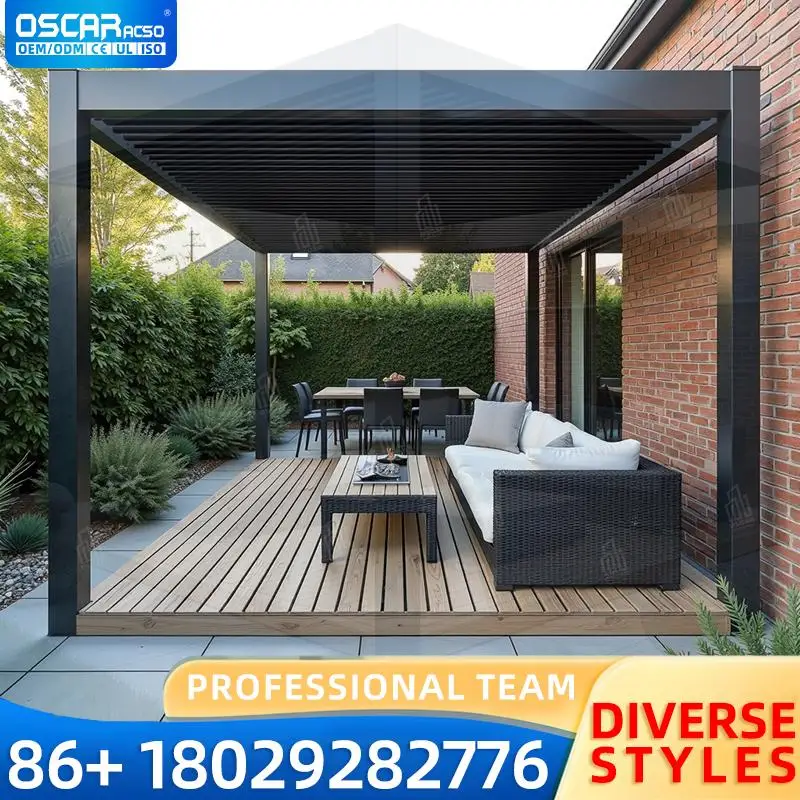 

3x3 3x4 4x4 6x4 m Factory Modern Outdoor Bioclimatic Aluminum Louver Pergola pergola