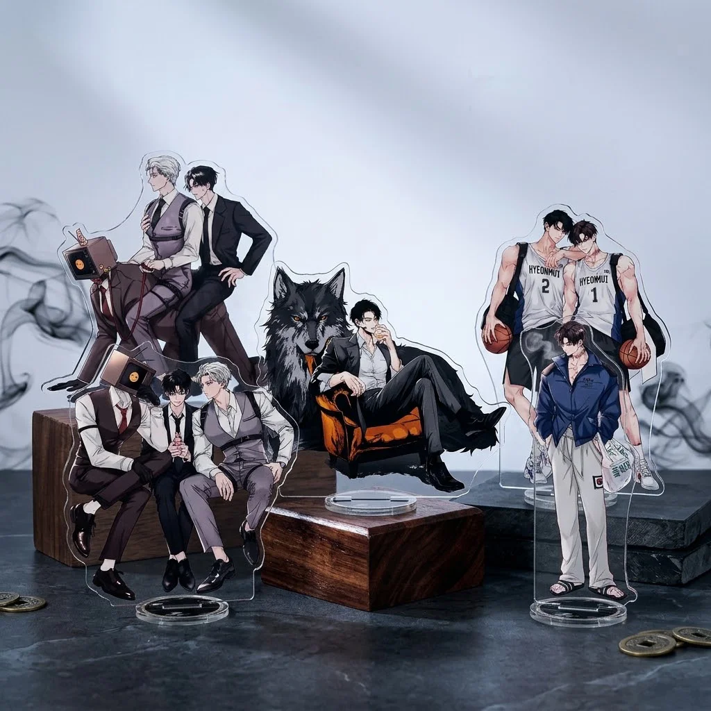 Manhwa Novel Goedam Chulgeun Acrylic Stand Keychain 15CM Ryu Jaegwan Choi Yowon TV Head Monster Desktop Ornament Fan Collectible