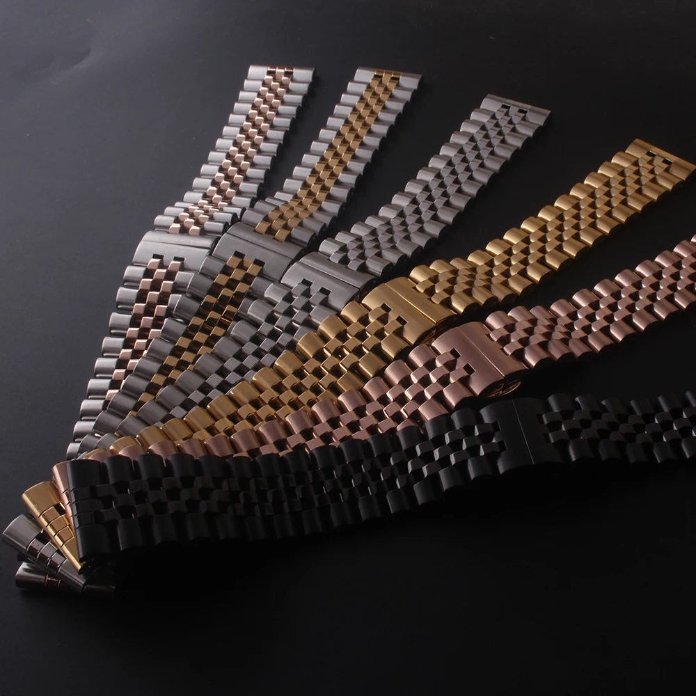 Cinturini per Rolex Omega Cinturino per orologio Bracciale Collegamenti solidi Accessori per orologi 12mm 14mm 16mm 18mm 20mm 22mm Argento stile classico
