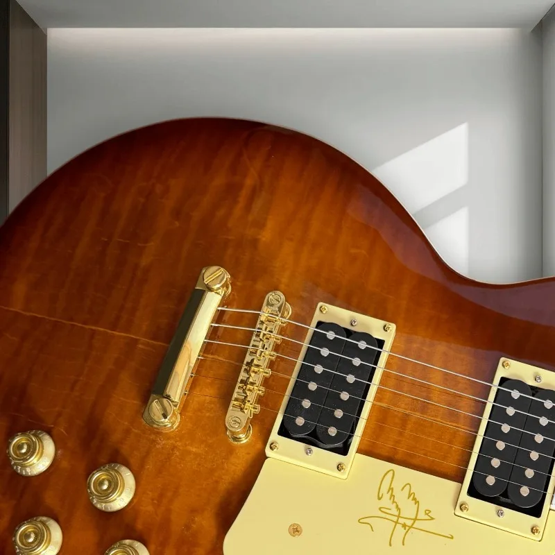 Hot Sales LPQ Solid Body Electric Guitar Tobacco Sunburst Gloss Finish Gold Hardware Humbucker Pickups Beginner Unisex