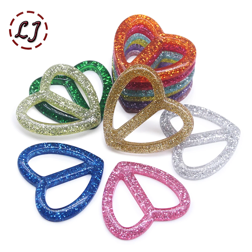 10pcs Pieces Tee Shirt Clips 2.5CM T-Shirt Plastic Heart Shape Fashion Scarf Clip Ring Dress Resin Buckle DIY Assessories