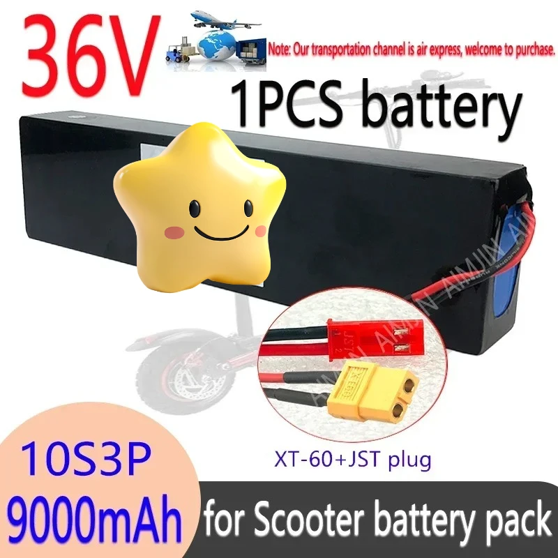 

10S3P 36V 9000mAh battery pack,For Kugoo S2 / S3 / S4 / M2,etc,accessories,equipped with BMS，Electric scooter battery XT60 JST
