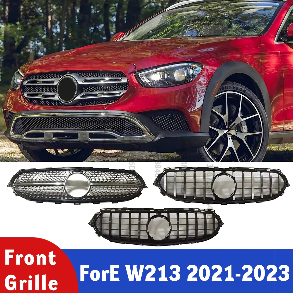 

Car Accessories For Mercedes E Class W213 2021-2023 Black Front Mesh Grille Upgrade Replacement Bumper Cover