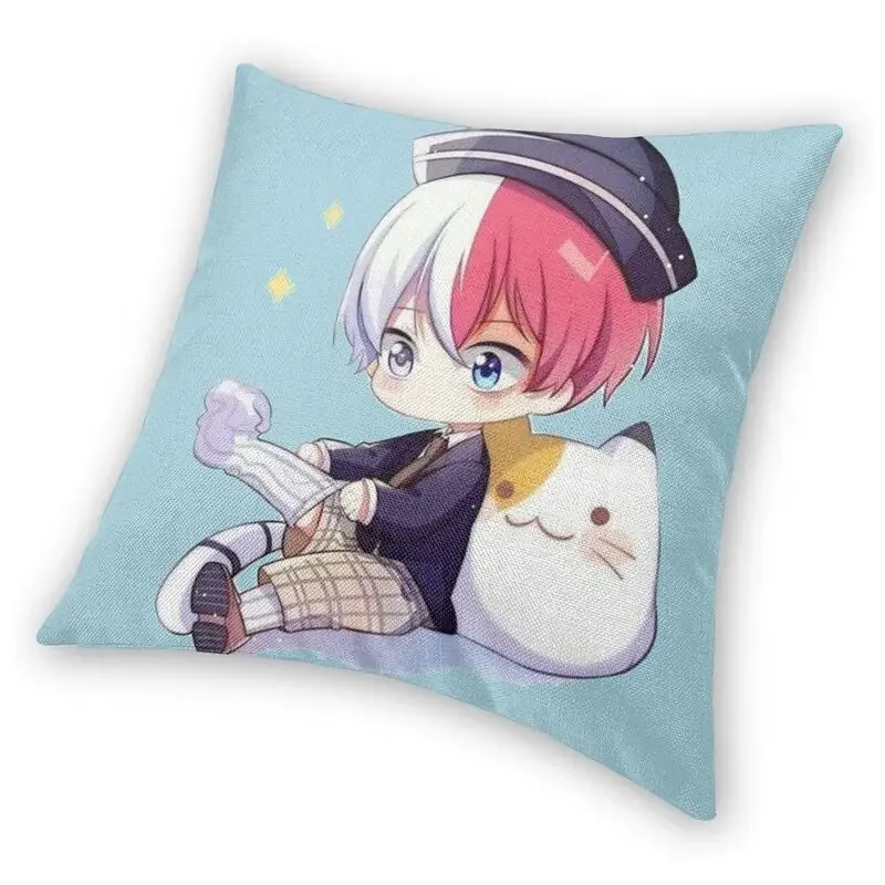 Kawaii Shoto Todoroki Chibi Pillow Case Living Room Decoration Boku No Hero Academia Cushion Decoration Salon Square Pillowcase