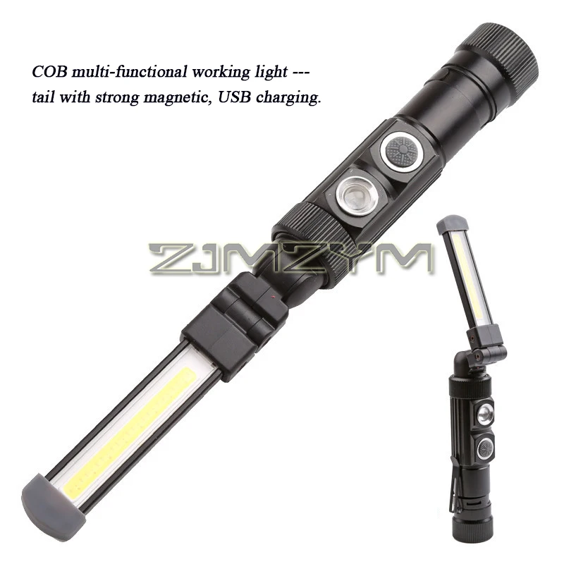 USB Charging COB Folding Work Light Outdoor Multi-functional Emergency Flashlight Service Auto Repair Light with Magnet