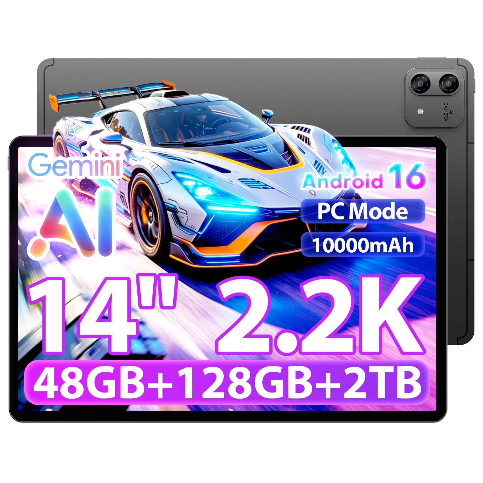 14" Tablets PC Teclast T70 Pro 2240x1400 TDDI MTK Helio G100 Max.48GB RAM+128GB ROM 10000mAh 18W 4G Network&Call Android 16