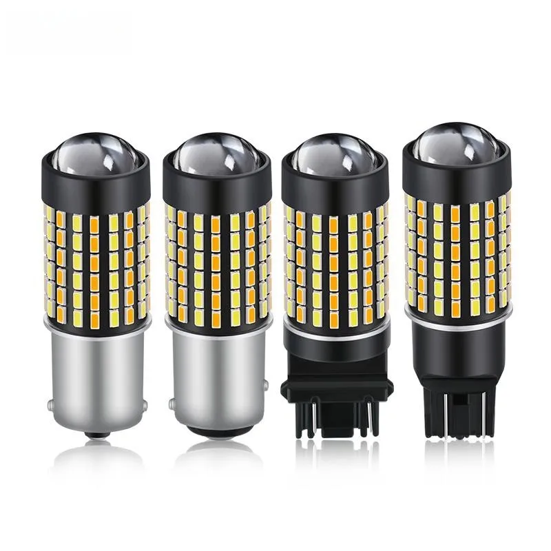 OBOLED 50X Dual Color Car Light T20 LED 7443 W21/5W Bulb 1157 BAY15D 3014 120 Led T25 3157 P27/7W DRL Turn Signal Lamp Auto Bulb