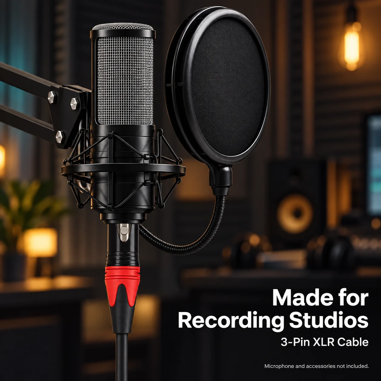 3 Pin XLR Male to Female Balanced Microphone Cable Audio Extension Lead for Mixer Amplifier Speaker Studio Recording Live Stage