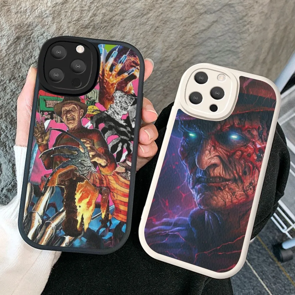 Чехол для телефона из твердой кожи Film K-Krueger F-Freddy для iPhone 14 13 12 Mini 11 14 Pro Max Xs X Xr 7 8 Plus 6 6s