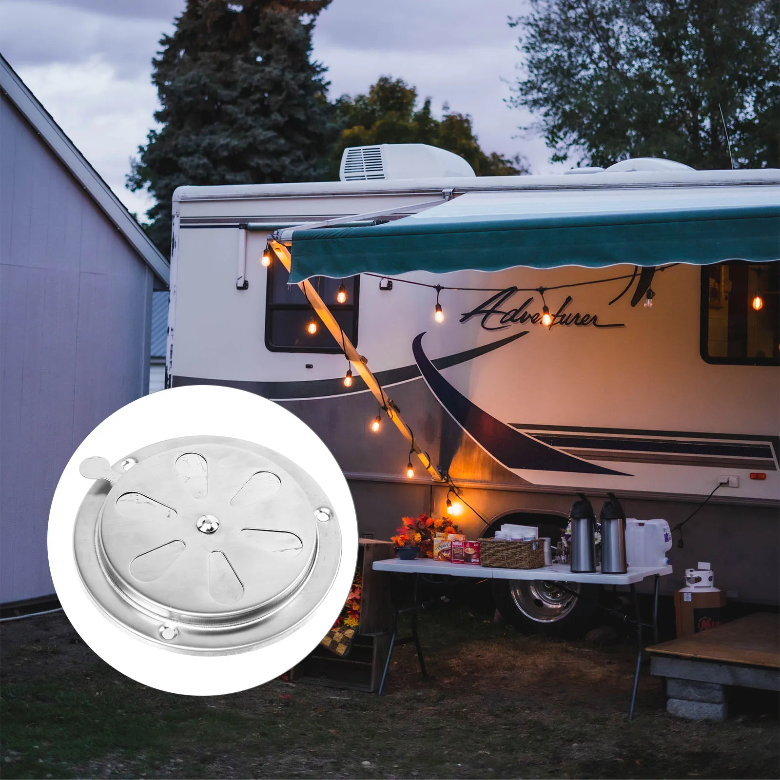 

Stainless Steel Ventilation Cover for Home Boat RV Round Air Vent Louvered Grille Exhaust Decorative Durable Corrosion Resistant